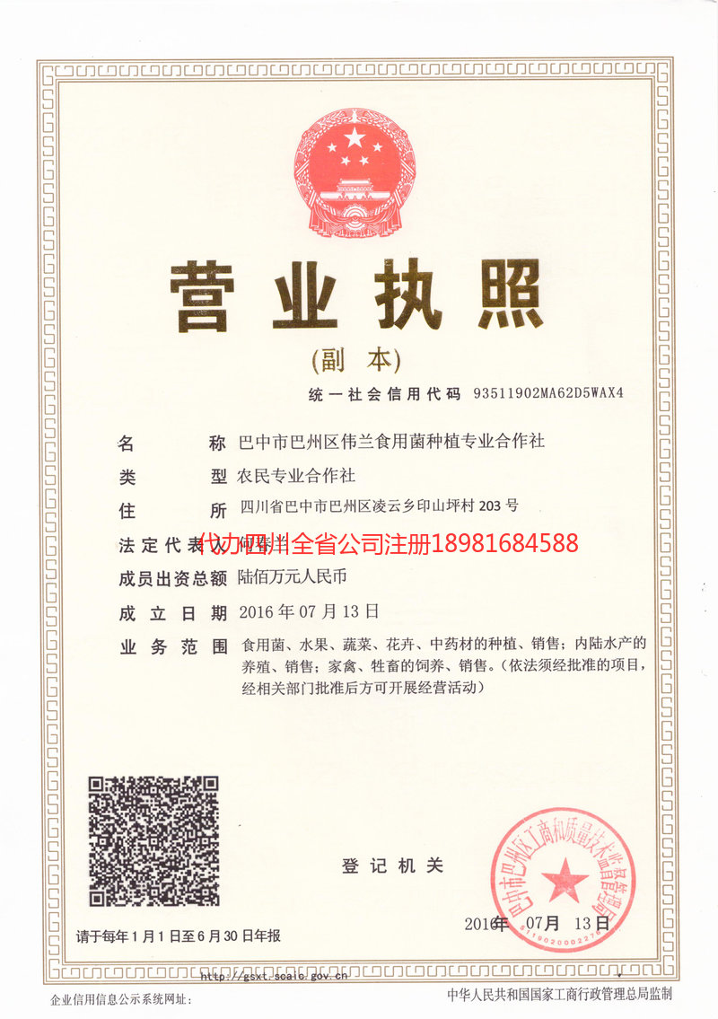 文昌文昌伟兰食用菌种植专业合作社